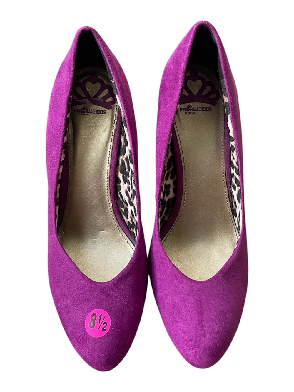 Fergalicious Magenta Suede Pointed-Toe Pumps